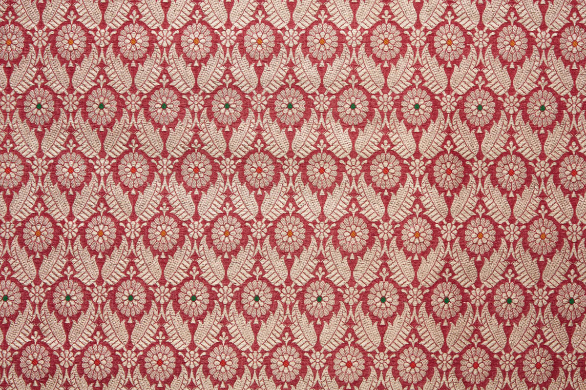 Maroon Handwoven Banarasi Brocade Fabric