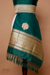 Bottle Green Handwoven Banarasi Kadhua Silk Dupatta