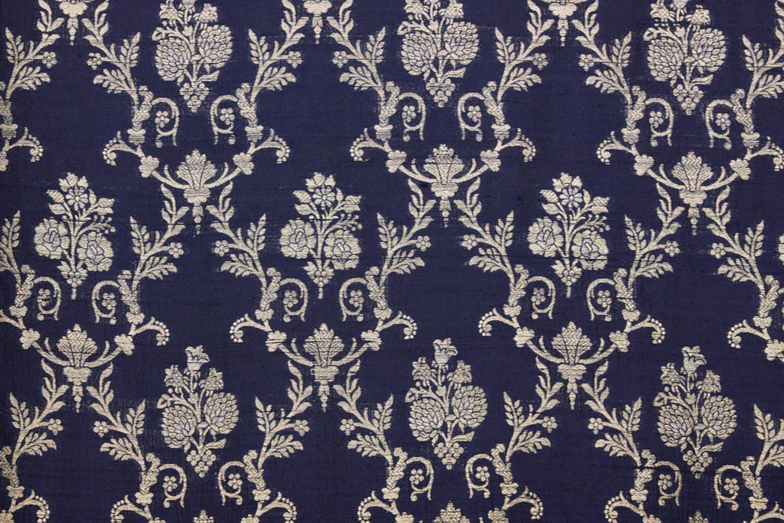 Blue Dual Tone Handwoven Banarasi Raw Silk Fabric