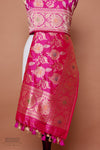 Rani Pink Handwoven Banarasi Kadhua Silk Dupatta