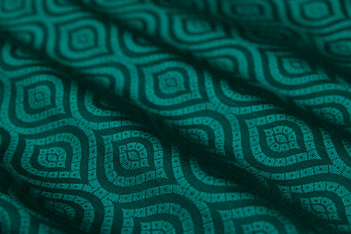 Bottle Green Handwoven Banarasi Silk Fabric