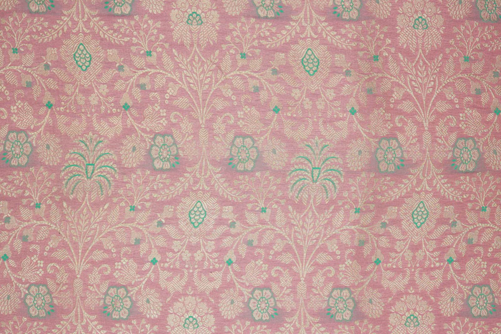 Pink Handwoven Banarasi Brocade Fabric