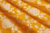 Mustard Yellow Handwoven Banarasi Brocade Silk Fabric