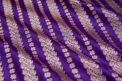 Purple Handwoven Banarasi Silk Fabric