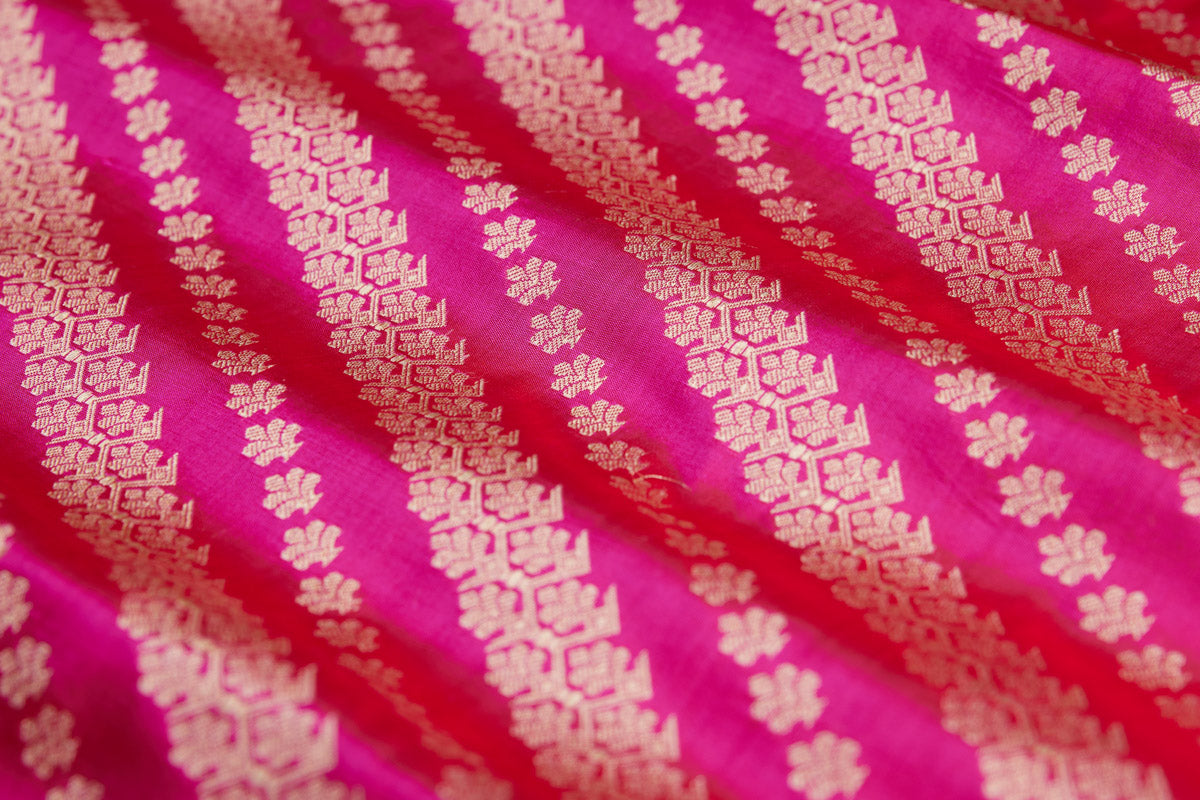 Rani Pink Handwoven Banarasi Silk Fabric