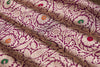 Wine Handwoven Banarasi Brocade Fabric