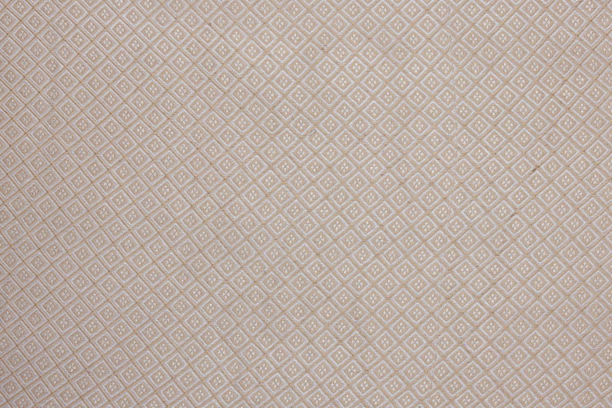 Beige Handwoven Banarasi Moonga Silk Fabric