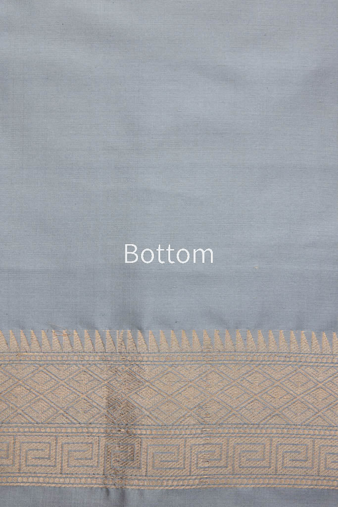 Light Grey Handwoven Banarasi Silk Suit Piece