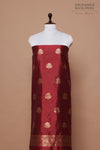 Maroon Handwoven Banarasi Silk Suit Piece
