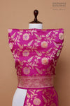 Fuchsia Pink Handwoven Banarasi Silk Dupatta