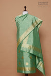 Pista Green Handwoven Banarasi Silk Suit Piece