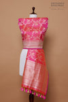 Pink Orange Handwoven Banarasi Kadhua Silk Dupatta