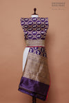 Purple Handwoven Banarasi Kadhua Silk Dupatta
