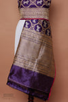 Purple Handwoven Banarasi Kadhua Silk Dupatta