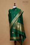 Bottle Green Handwoven Banarasi Silk Suit Piece