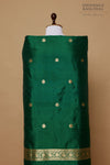 Bottle Green Handwoven Banarasi Silk Suit Piece