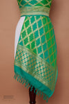 Blue Green Handwoven Banarasi Georgette Dupatta