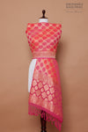 Pink Orange Handwoven Banarasi Georgette Dupatta