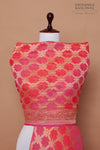 Pink Orange Handwoven Banarasi Georgette Dupatta