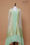 Sea Green Handwoven Banarasi Georgette Suit Piece