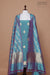 Blue Dual Tone Handwoven Banarasi Silk Suit Piece