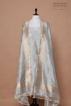 Light Grey Handwoven Banarasi Silk Suit Piece