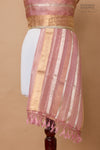 Pink Handwoven Banarasi Tissue Silk Dupatta