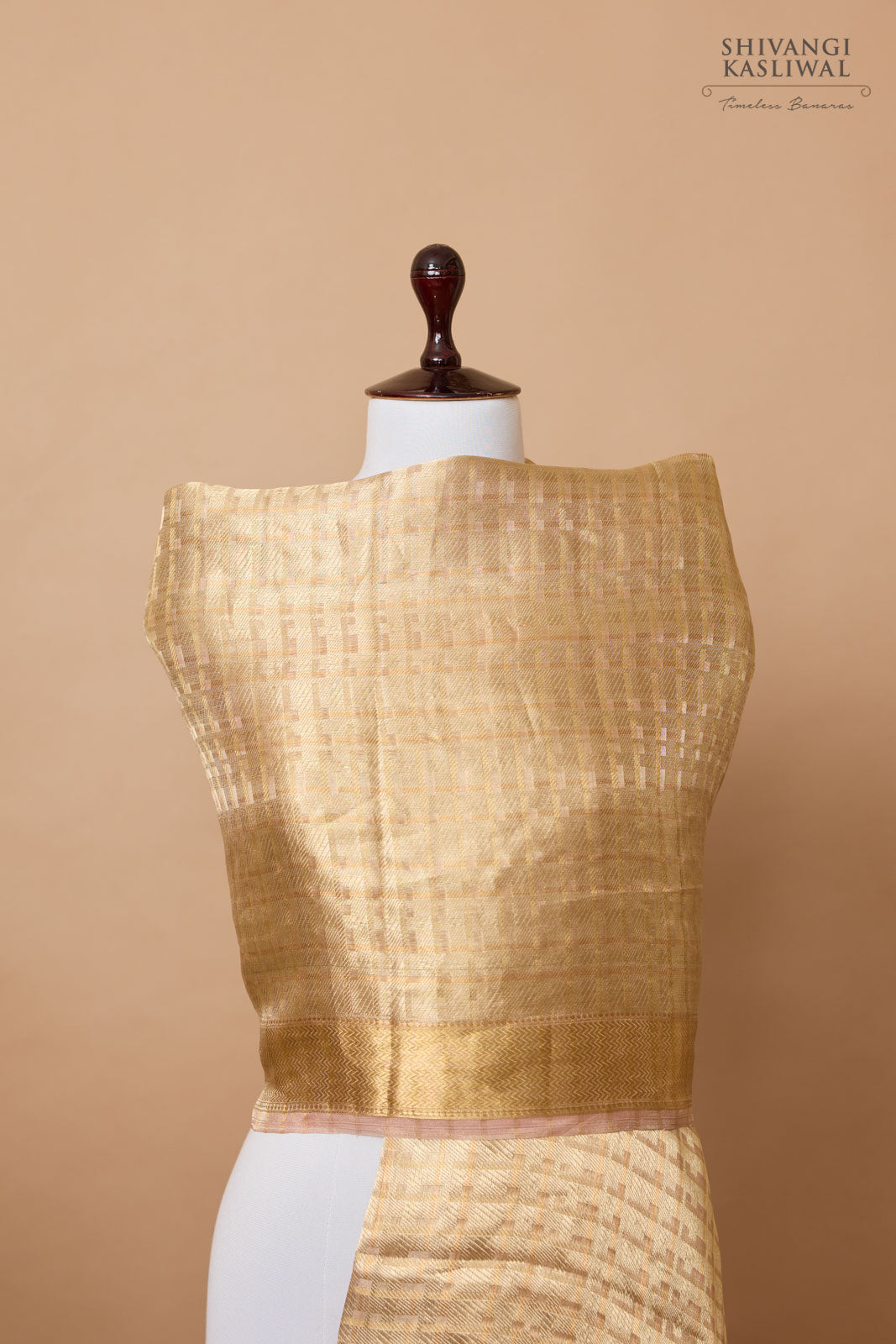 Baby Pink Handwoven Banarasi Tissue Silk Dupatta