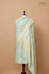 Powder Blue Handwoven Banarasi Moonga Silk Suit Piece