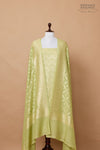 Pista Green  Handwoven Banarasi Moonga Silk Suit Piece