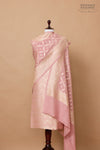 Baby Pink Handwoven Banarasi Moonga Silk Suit Piece