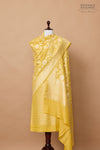 Yellow Handwoven Banarasi Moonga Silk Suit Piece