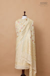 Off-White Handwoven Banarasi Moonga Silk Suit Piece