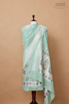 Powder Blue Handwoven Banarasi Moonga Silk Suit Piece