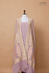 Lavender Handwoven Banarasi Georgette Suit Piece