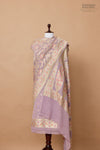 Lavender Handwoven Banarasi Georgette Suit Piece