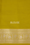 Mustard Green Handwoven Banarasi Georgette Saree