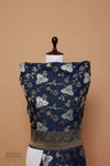 Navy Blue Handwoven Banarasi Moonga Silk Dupatta
