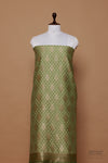 Olive Green Handwoven Banarasi Chanderi Suit Piece