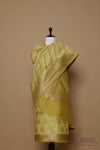 Greenish Yellow Handwoven Banarasi Chanderi Suit Piece