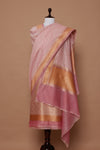 Pink Handwoven Banarasi Chanderi Suit Piece