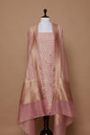 Pink Handwoven Banarasi Chanderi Suit Piece