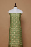 Olive Green Handwoven Banarasi Chanderi Suit Piece