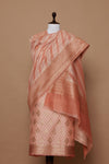 Peach Handwoven Banarasi Chanderi Suit Piece
