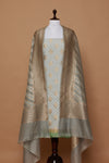 Light Grey Handwoven Banarasi Chanderi Suit Piece