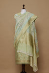 Pista Green Handwoven Banarasi Chanderi Suit Piece