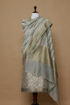 Grey Handwoven Banarasi Chanderi Suit Piece