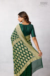 Bottle Green Banarasi Georgette Bandhani Saree