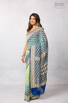 Shaded Blue Banarasi Georgette Bandhani Saree