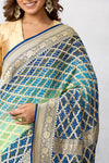 Shaded Blue Banarasi Georgette Bandhani Saree